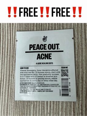 ‼️FREE‼️NEW‼️Peace Out Acne